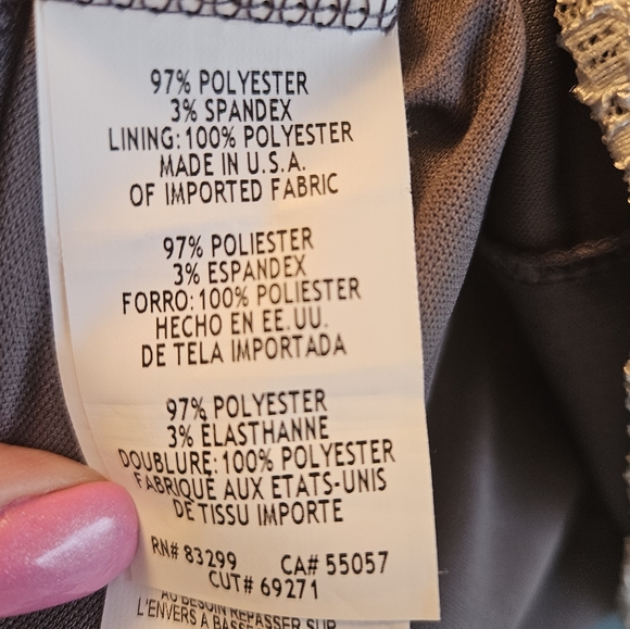 GLITTER Gray 3/4 Sleeve Lace Dress - Picture 2 of 7